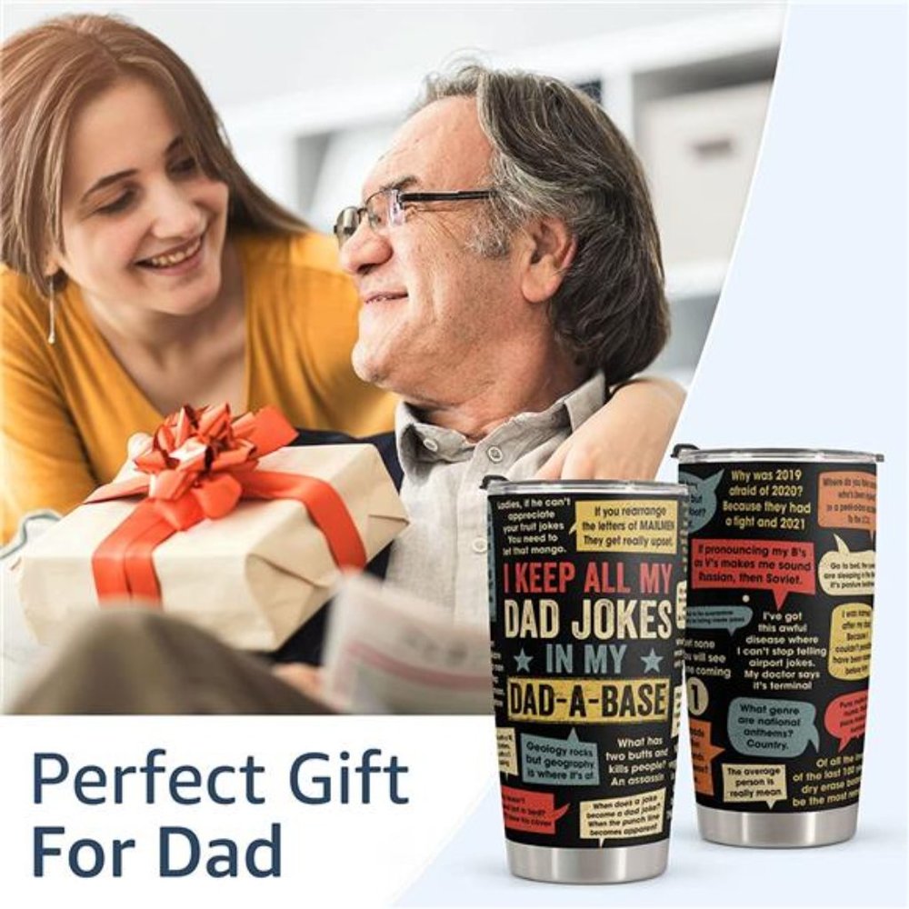 Stainless Steel Tumbler 20oz For Men - Dad Joke Birthday Gifts for Dad